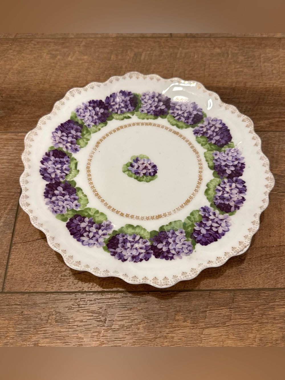 Vintage Punch Z.S. & Cie Bavaria Purple Hydrangea Floral Plate 10” Germany